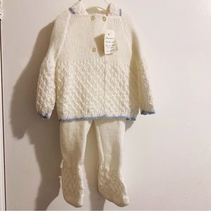 Vintage Sears knit baby jumper and leggings with bootie ends